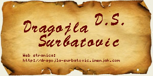 Dragojla Šurbatović vizit kartica